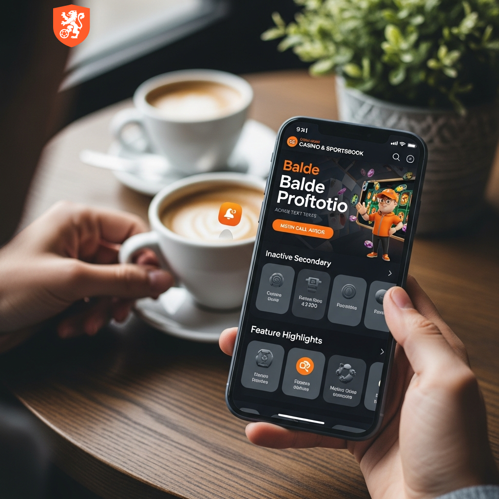 Hand die een smartphone vasthoudt met de Betoranje sportwedden app